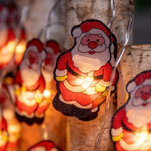 Guirlande lumineuse LED de Noël avec pendentifs Père Noël pour décoration de fête maison
