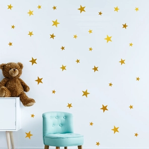 Goldene Glitzer Stern Wandtattoo Set für minimalistische Kinderzimmer Wanddekoration