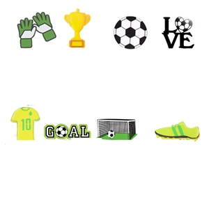 8-piece football party cake toppers including trophy, soccer ball and jersey decor