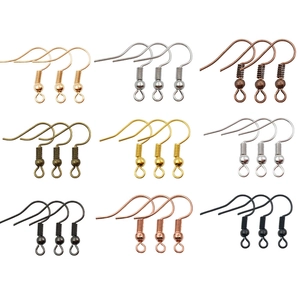 9 colors of metal earring hooks with spring and ball for DIY jewelry making