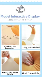 Detail view of the soft plush fabric, cute cat face embroidery, and down cotton filling