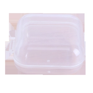 Mini transparent plastic jewelry storage box with lid and secure side buckle closure