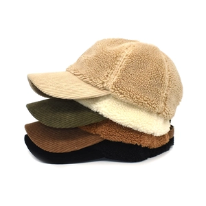Retro Patchwork Winter Warm Baseball Cap For Women Men Faux Sherpa Fleece And Corduroy Outdoor Casual Adjustable Hat
