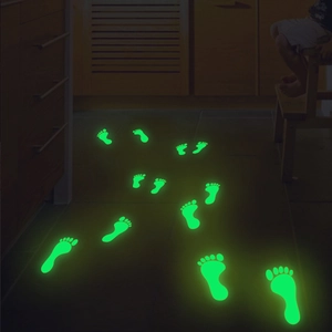 Adesivi murali impronte luminose brillano al buio decorazione per pavimento corridoio