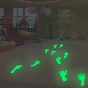 Adesivi da Parete Impronta Luminosi Glow In The Dark PVC Adesivi Pavimento per Camera da Letto Corridoio Decorazione Moderna