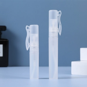 Portable Perfume Spray Bottle Pen Clip Design Frosted Plastic Refillable Atomizer For Travel Empty Container