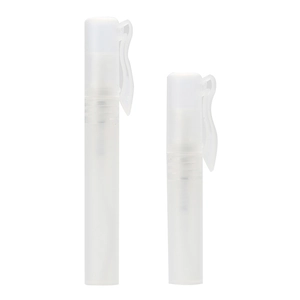 Portable frosted plastic perfume spray pen set in 5ml and 10ml sizes with pocket clips