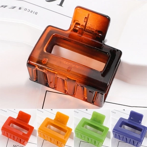 Detail of large matte geometric claw clips showing durable spring and anti-slip teeth