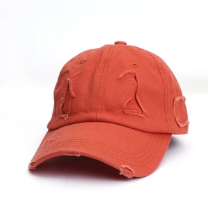 Distressed Ripped Baseball Cap Cotton Twill Vintage Frayed Sun Hat Adjustable Outdoor Streetwear For Men Women