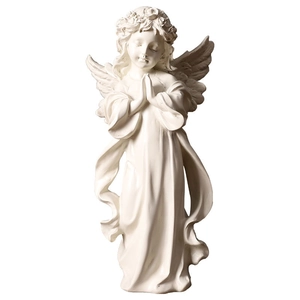 Minimalist white resin angel figurine praying sculpture for home office decor