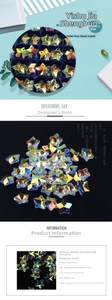 Macro detail of rainbow AB crystal star glass pendant for DIY jewelry making and crafts
