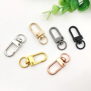 Polished metal swivel snap hooks in gold silver and rose gold for DIY jewelry