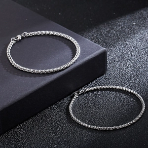 Minimalist 316L Stainless Steel Wheat Braided Chain Necklace And Bracelet With Lobster Clasp Unisex Hip Hop Punk Jewelry