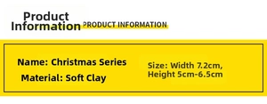 Detailed size specifications for Christmas polymer clay cake topper decorations