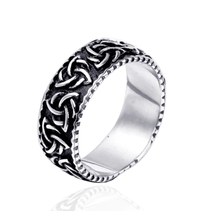 Viking Celtic Knot Rings Stainless Steel Retro Nordic Triquetra Braided Pattern Vintage Punk Ethnic Jewelry For Men Unisex