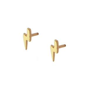 Simple Lightning Bolt Stud Earrings With 925 Sterling Silver Earring Post Minimalist Geometric Copper Earrings For Women
