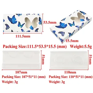 Rectangular butterfly eyelash packaging box with butterfly-shaped window and trays