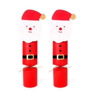 2-piece Santa Claus gift box set for Christmas candies in red, white and gold design