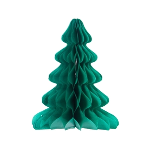 Green honeycomb paper Christmas tree decoration for festive party scene layout