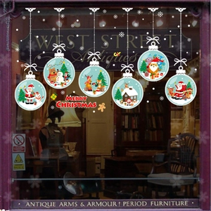 Stickers de Noël pour fenêtres avec motifs de Père Noël et rennes pour décoration de fête