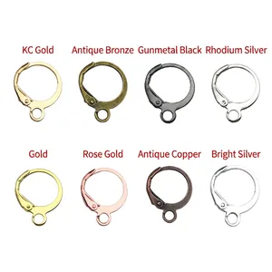 Round Leverback Earring Hooks Copper French Ear Wires DIY Jewelry Making Findings Components Secure Closure Multi Color
