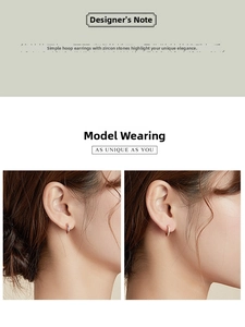 Detailed view of gold plated 925 silver hoop earrings with sparkling cubic zirconia