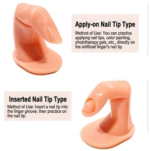 Dita finte per pratica nail art con slot di inserimento e modelli con unghie incluse