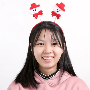 Christmas reindeer antler headband with plush bear dolls for festive party costumes