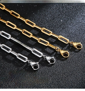 Close-up of rust-resistant square link chain and lobster clasp with polished finish
