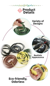 Detailed close-up of realistic rubber snakes showing scale textures and flexible material