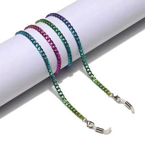 Colorful Gradient Metal Eyewear Chain Fashion Anti-Slip Sunglasses Strap Holder Multifunctional Mask Lanyard For Women Men