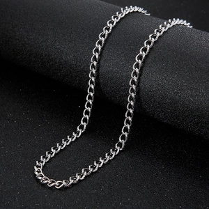 Stainless Steel Curb Chain Necklace And Bracelet For Men Women Punk Hip Hop Jewelry High Polished Lobster Clasp