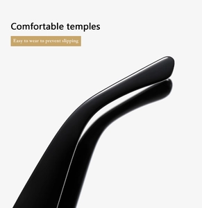 Detail of ergonomic black glasses temples designed for comfortable non-slip wearing