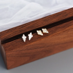 S925 sterling silver baguette cut diamond earrings in silver and gold finishes