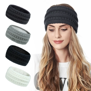 Détails du tissage en tricot et de la doublure polaire chaude du bandeau d'hiver