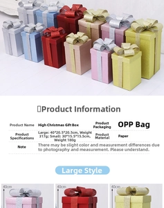 Size chart for matte Christmas gift boxes in small (30cm) and large (40cm) dimensions