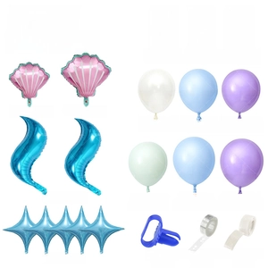 Detail list of 93pcs mermaid theme balloon garland kit for kids birthday decorations