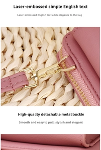 Detail view of pink crossbody phone bag with gold metal hardware and detachable strap