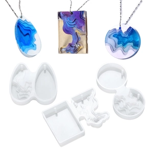 Silicone Mold For DIY Jewelry Making Crystal Epoxy Resin Island Landscape Pendant Wave Pattern Handmade Craft Tool