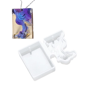 Creative silicone mold for DIY resin island pendants featuring layered wave textures