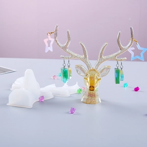 DIY silicone antler mold for creating resin jewelry organizers and earring displays