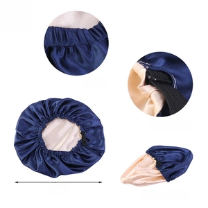 Double-layered silk sleep bonnet detail with 36cm diameter and adjustable elastic band