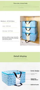 Detail of 600D Oxford fabric storage bags with cherry print and transparent windows