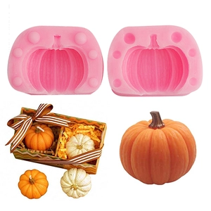 3D Pumpkin Maple Leaf Silicone Molds Pink DIY Baking Cake Chocolate Candy Fondant Halloween Harvest Decor