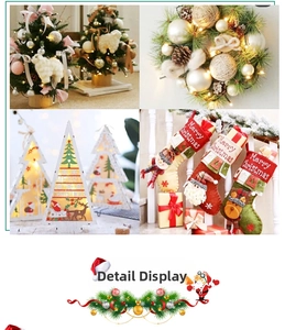Detailed Christmas decor set with wreaths, mini trees, stockings and pine cones