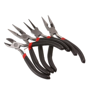 Precision 4-piece jewelry plier set with non-slip handles for DIY crafting and wire cutting