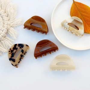 Acetate Hair Claw Clip Hollow Half Round Geometric Marble Tortoiseshell Ponytail Holder Elegant Korean Style Women