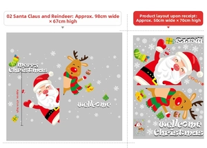 Stickers de Noël détaillés montrant le rendu 98x67cm et la planche de 50x70cm
