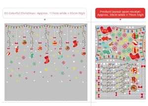 Guide sticker de Noël montrant la planche 50x70cm et le rendu final de 115x85cm