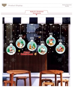 Autocollants de Noël détaillés pour vitres avec motifs de Père Noël et de bonhomme de neige